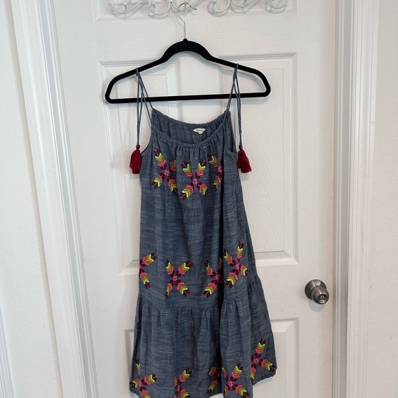 Rocks & Indigo Other - Rocks & Indigo Blue Embroidered Sundress with Tassel Straps.  Size S